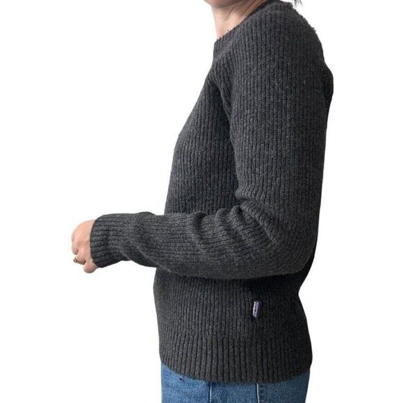 Patagonia Womens Charcoal Gray Recycled Wool Ribbed Sweater XS - Picture 4 of 6